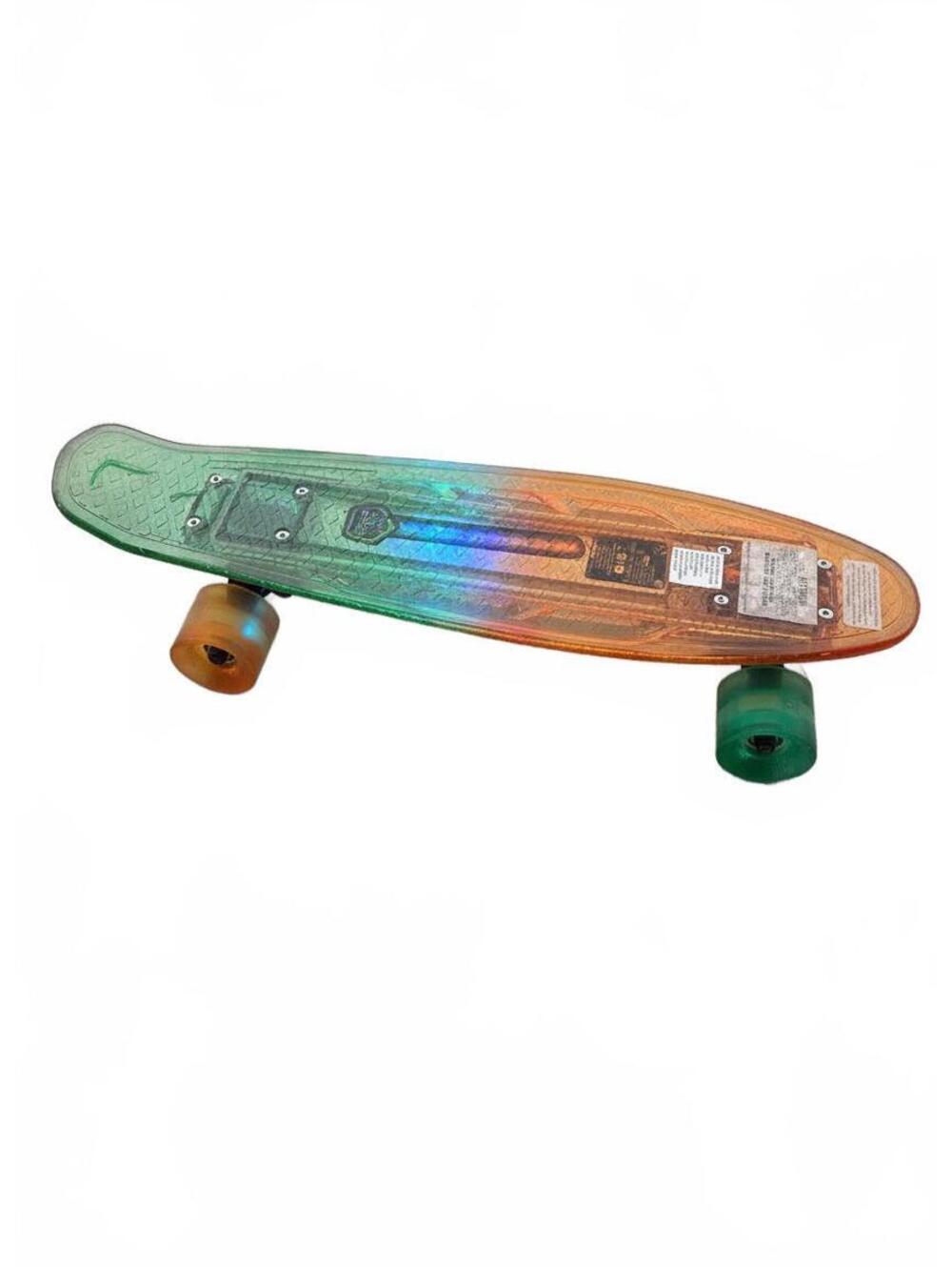 Madd Gear Retro Board 22 In LED Light Up Skateboard Green Orange Penny Cruiser